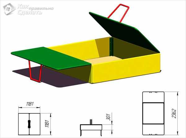 Схема сборки песочницы с крышкой