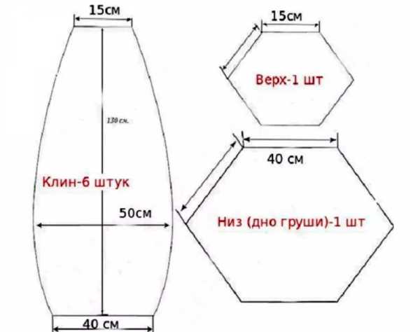 Выкройка для пуфа груши