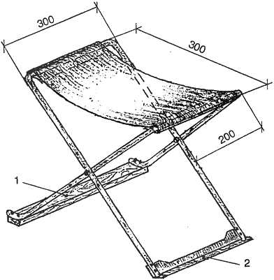 Раскладной стул из дерева схема