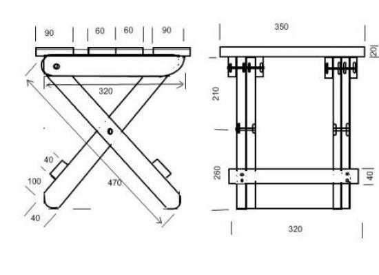 Раскладной стул из дерева схема