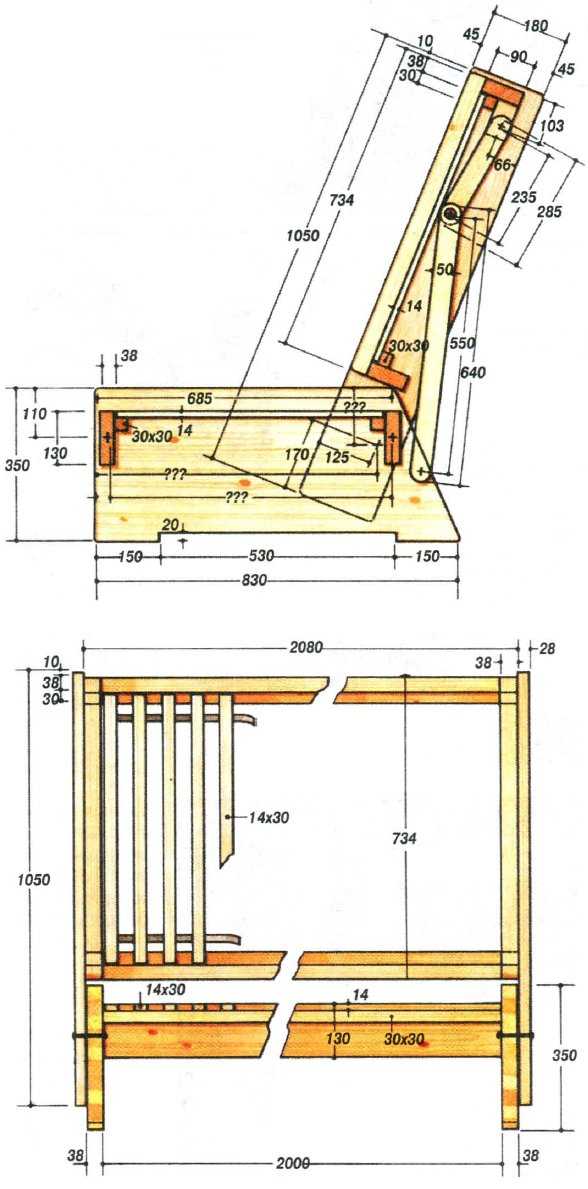 Диван кровать своими руками чертежи