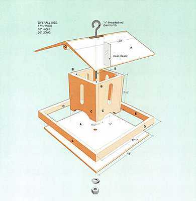 Чертеж кормушки для птиц