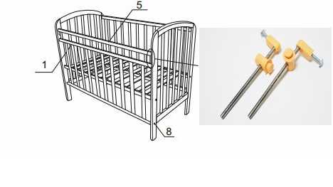 Схема сборки кроватки с маятником и комодом