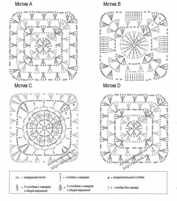 Плед крючком схемы и фото