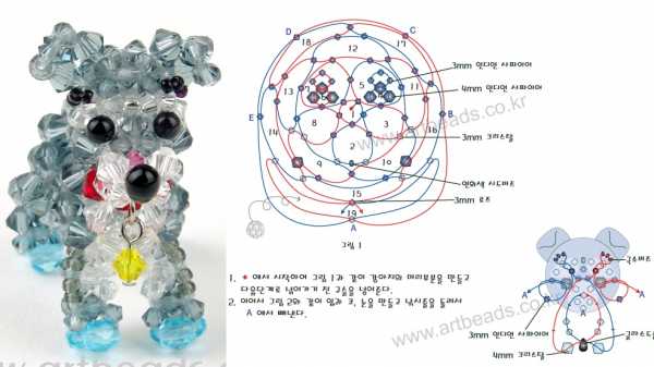 Объемная собачка из бисера схема