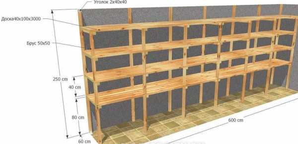 Стеллаж из бруса чертеж